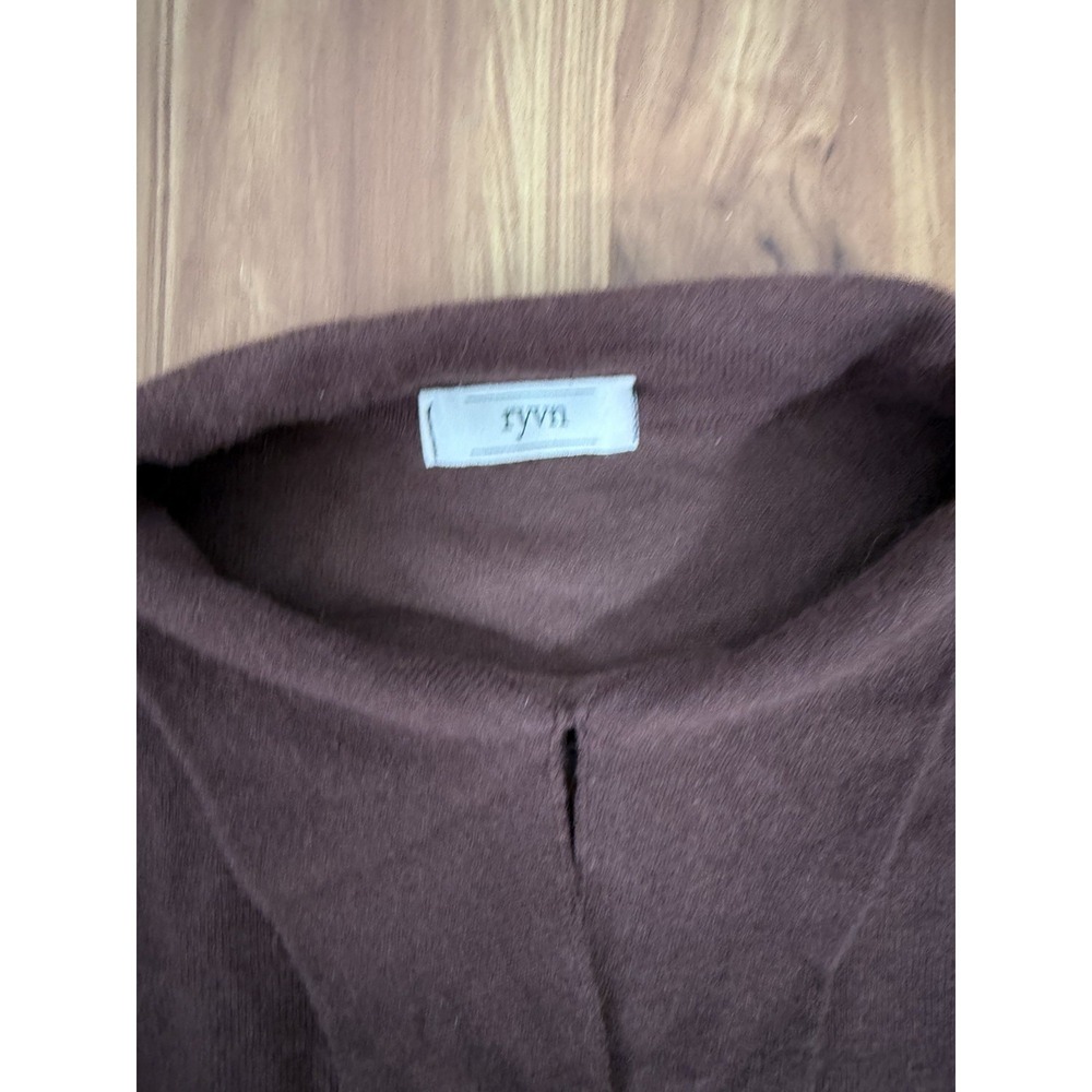Ryvn Dark Brown Collar Cotton Blend Sweater Preppy Office Academia Small - Picture 8 of 8